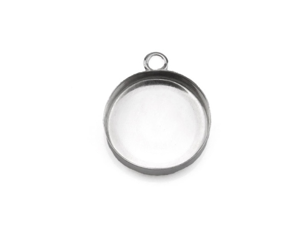 Sterling Silver Bezel Cup Setting with Loop 12mm