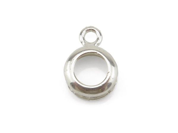 Sterling Silver Bezel Pendant with Loop 6mm