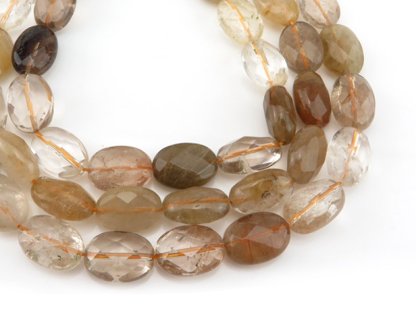 Golden Rutilated Quartz Faceted Oval Beads 18mm x 13mm ~ 15.5'' Strand