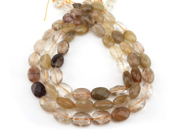 Golden Rutilated Quartz Faceted Oval Beads 18mm x 13mm ~ 15.5'' Strand