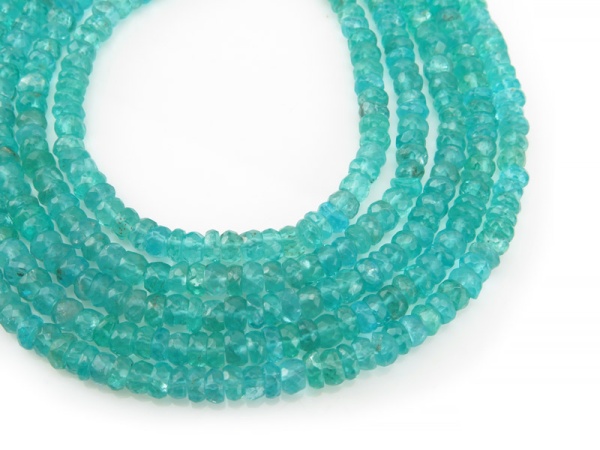 AA Ocean Apatite Micro-Faceted Rondelles 5-5.5mm ~ 12.5'' Strand