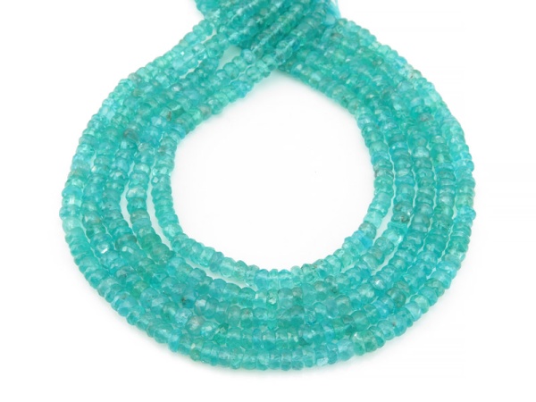 AA Ocean Apatite Micro-Faceted Rondelles 5-5.5mm ~ 12.5'' Strand