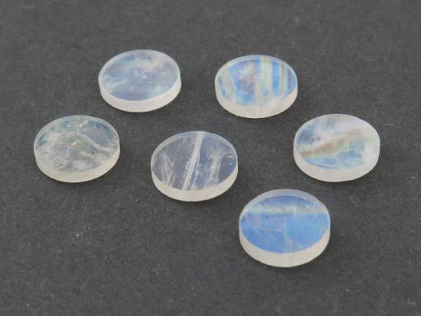 Rainbow Moonstone Smooth Flat Disc 10mm