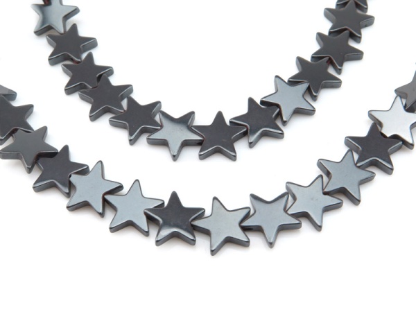 Hematite Smooth Star Beads 10.75mm ~ 15'' Strand