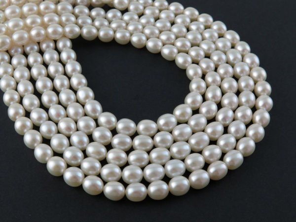 Freshwater Pearl Ivory Rice Beads 8-8.5mm ~ 16'' Strand