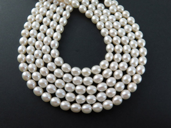 Freshwater Pearl Ivory Rice Beads 8-8.5mm ~ 16'' Strand