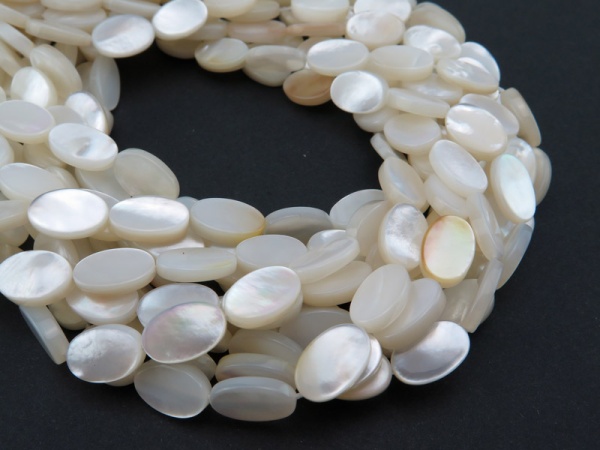 Mother of Pearl Oval Beads 12mm x 8mm ~ 15.5'' Strand