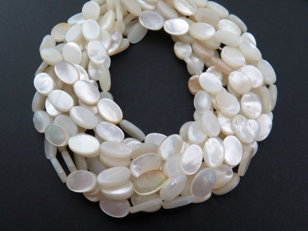 Mother of Pearl Oval Beads 12mm x 8mm ~ 15.5'' Strand