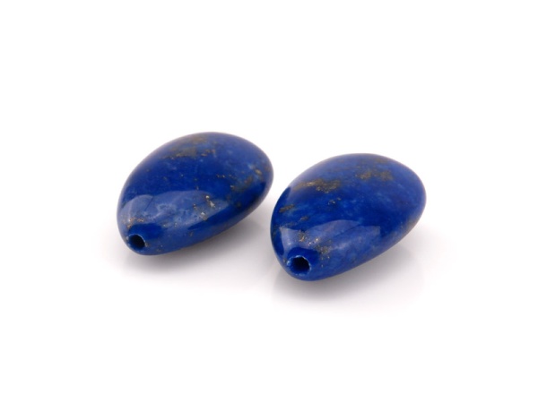 Lapis Lazuli Smooth Pear 15mm ~ Half Drilled ~ PAIR