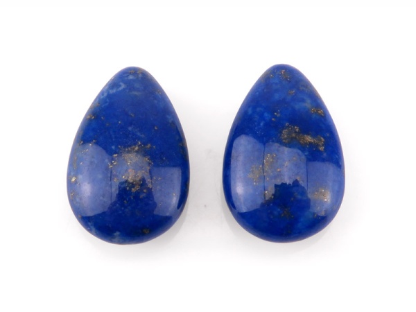 Lapis Lazuli Smooth Pear 15mm ~ Half Drilled ~ PAIR