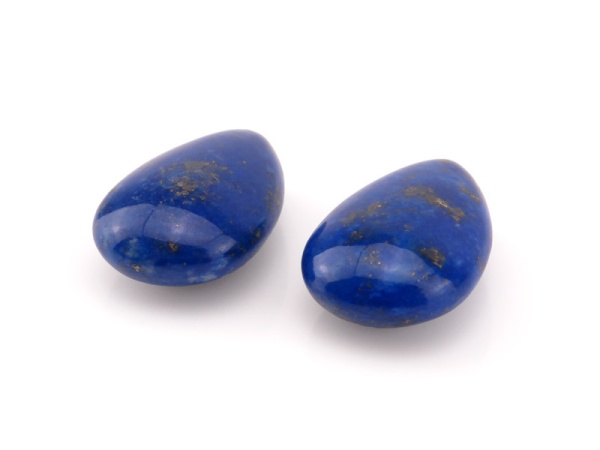 Lapis Lazuli Smooth Pear 15mm ~ Half Drilled ~ PAIR