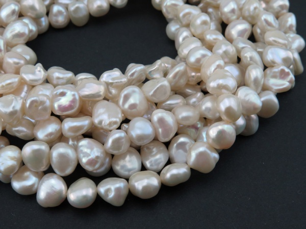 Freshwater Pearl Ivory Keishi Beads 8-10.5mm ~ 16'' Strand