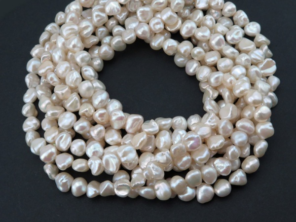 Freshwater Pearl Ivory Keishi Beads 8-10.5mm ~ 16'' Strand