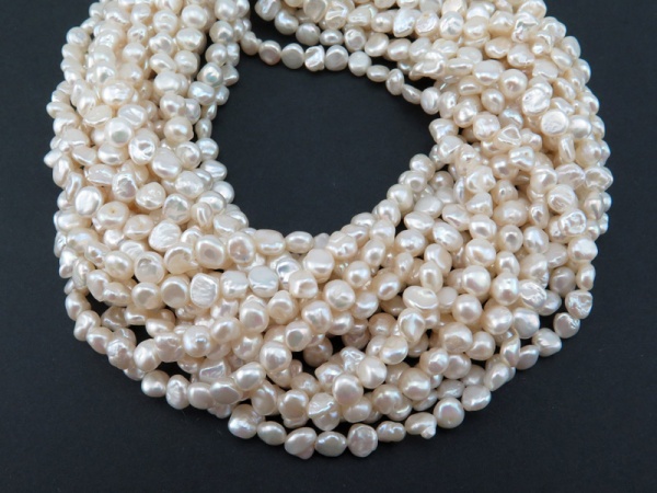 Freshwater Pearl Ivory Keishi Beads 6-9mm ~ 16'' Strand