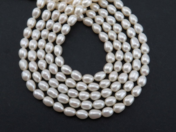 Freshwater Pearl Ivory Rice Beads 6.5-7.5mm ~ 16'' Strand