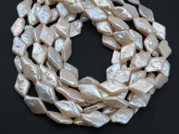 Freshwater Pearl Ivory Diamond Beads 16.5-18mm ~ 16'' Strand