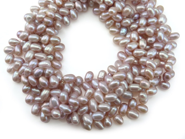 Freshwater Pearl Rose Side Drilled Drop Beads 8mm ~ 16'' Strand