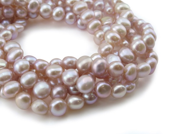 Freshwater Pearl Rose Cross Drilled Beads 9.5-10mm ~ 16'' Strand