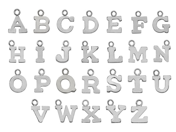 Sterling Silver Alphabet Charms A-Z ~ Complete Set