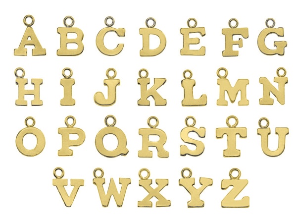 Gold Filled Alphabet Charms A-Z ~ Complete Set