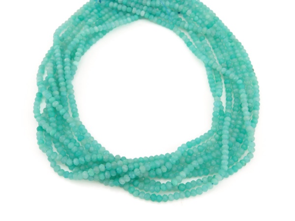 AA+ Amazonite Micro-Faceted Rondelles 4mm ~ 15'' Strand