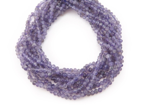 Lilac Amethyst Micro-Faceted Rondelles 4mm ~ 15.5'' Strand