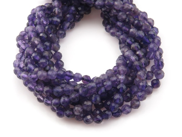 AA Amethyst Micro-Faceted Round Beads 4.5mm ~ 15'' Strand