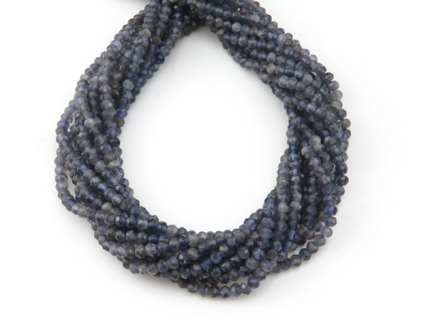 Iolite Micro-Faceted Rondelles 4mm ~ 15.5'' Strand