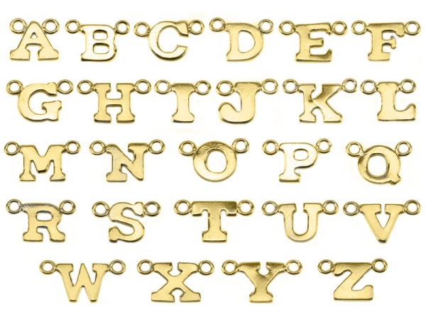 Gold Filled Alphabet Connectors A-Z ~ Complete Set