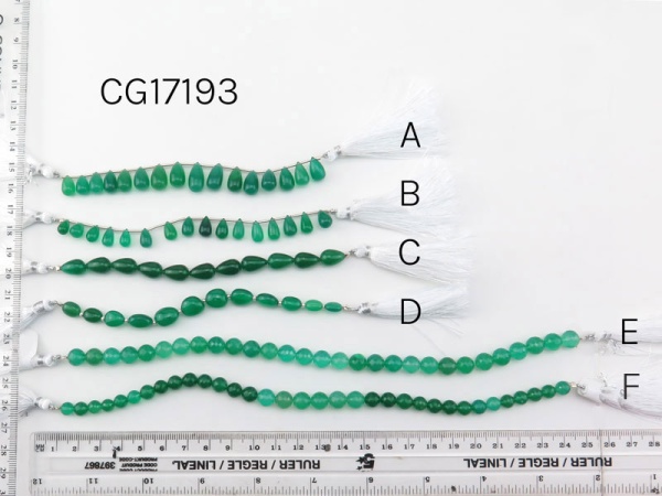 AA Green Onyx Mixed Cut Strands