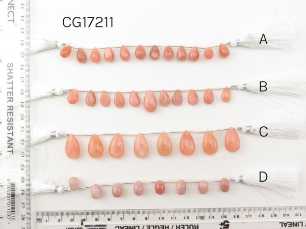 AA Peach Moonstone Mixed Cut Strands