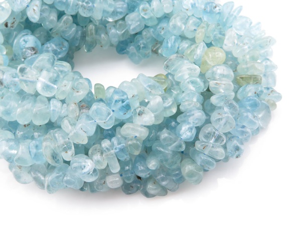 Aquamarine Smooth Tumble Nugget Beads 7-13mm ~ 16'' Strand