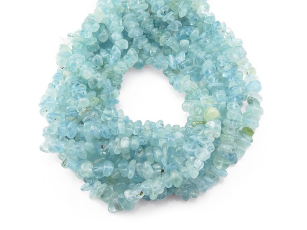 Aquamarine Smooth Tumble Nugget Beads 7-13mm ~ 16'' Strand