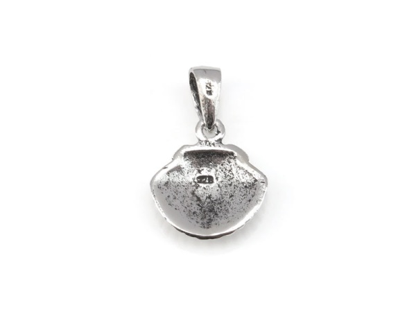 Sterling Silver Shell Pendant w/Bail 13mm