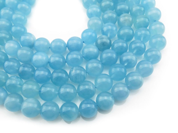 AA Aquamarine Smooth Round Beads 12mm ~ 16'' Strand