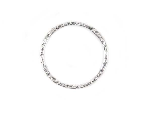 Sterling Silver Textured Closed Jump Ring 15mm