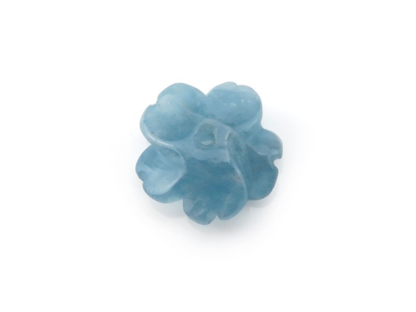 Aquamarine Carved Flower Bead 11mm ~ SINGLE