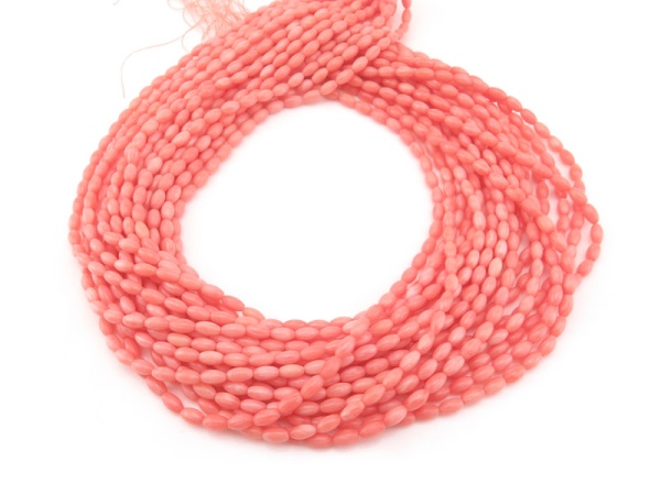 Salmon Pink Bamboo Coral Smooth Barrel Beads 6mm ~ 16'' Strand