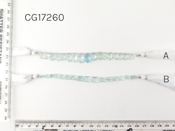 AA Aquamarine Mixed Cut Strands