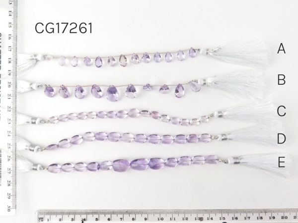 AA+ Pink Amethyst Mixed Cut Strands