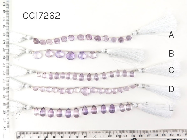 AA+ Pink Amethyst Mixed Cut Strands