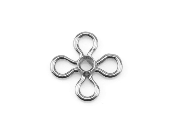 Sterling Silver Flower Connector with Bezel Setting 10mm