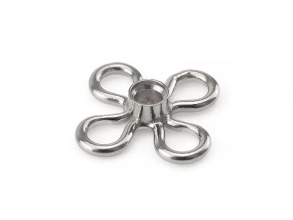 Sterling Silver Flower Connector with Bezel Setting 10mm