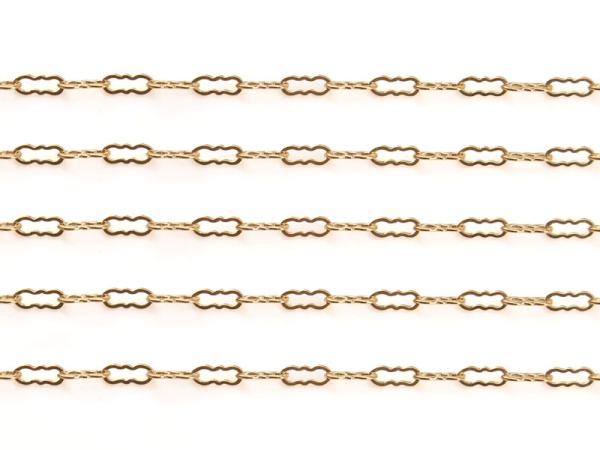 Gold Filled Crinkle Style Chain 3.75mm x 1.5mm ~ by the Foot