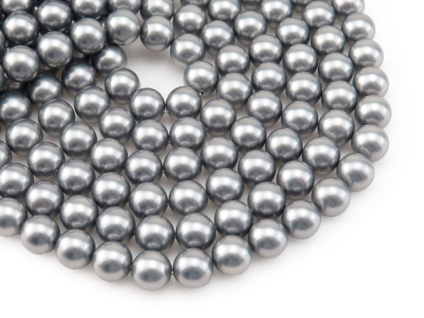 Shell Pearl Grey Round Beads ~ Various Sizes ~ 16'' Strand