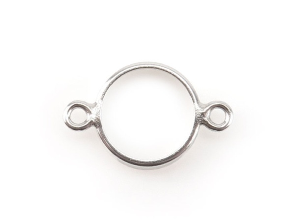 Sterling Silver Bezel Connector 6mm