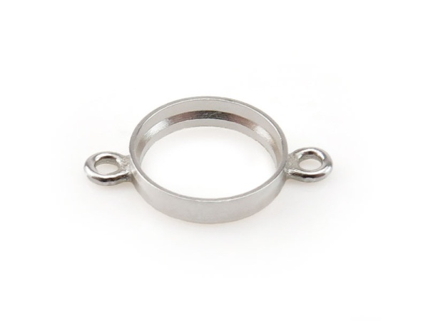 Sterling Silver Bezel Connector 6mm