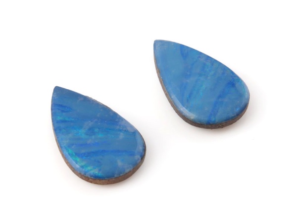 Australian Opal Teardrop Doublet 13mm ~ PAIR