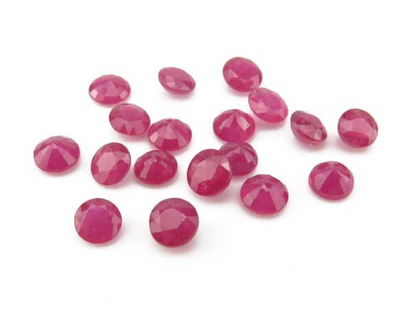 Ruby Faceted Round ~ Various Sizes