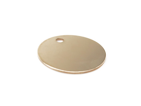 Gold Filled Round Tag 10mm ~ Optional Engraving